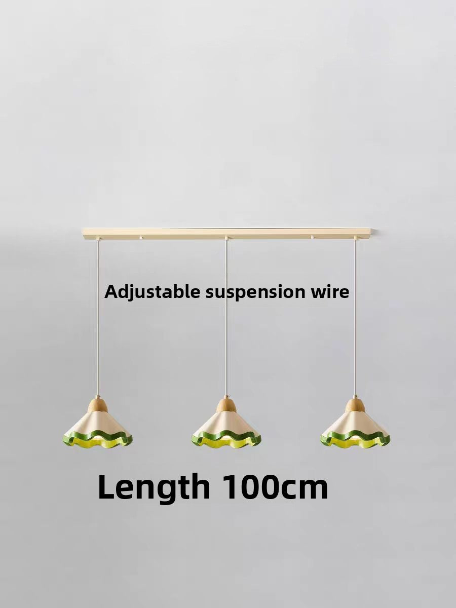 Nordic Hand-Painted Scalloped Resin Lampshade Pendant Light  – Vintage Pendant Light for Living Room & Bedroom