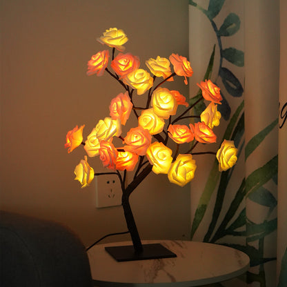 Artificial Rose Tree Night Light – LED Floral Decorative Lamp for Bedroom