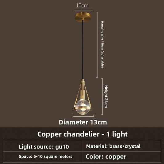 Nordic Crystal Pendant Light – Scandinavian Hanging Lamp for Dining Room