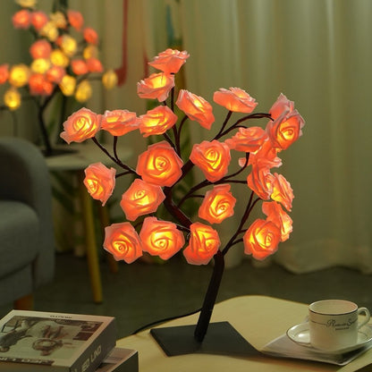 Artificial Rose Tree Night Light – LED Floral Decorative Lamp for Bedroom