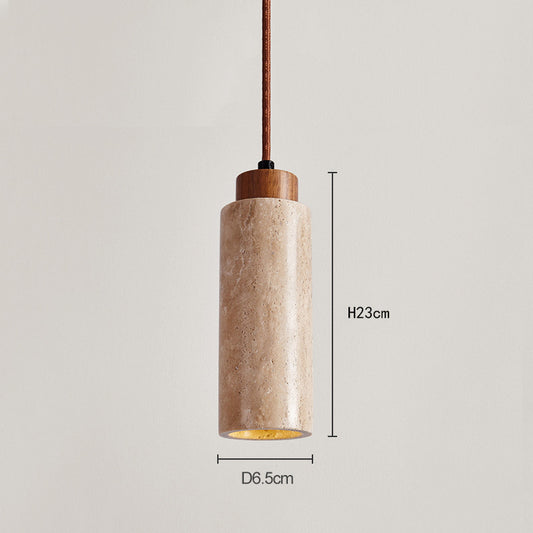 Scandinavian Travertine Pendant Lamp – Stone Hanging Light for Minimalist Interiors