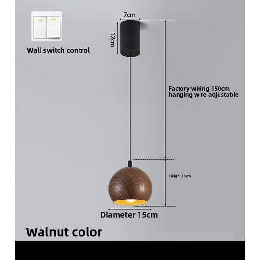 Minimalist Wood Grain Pendant Light