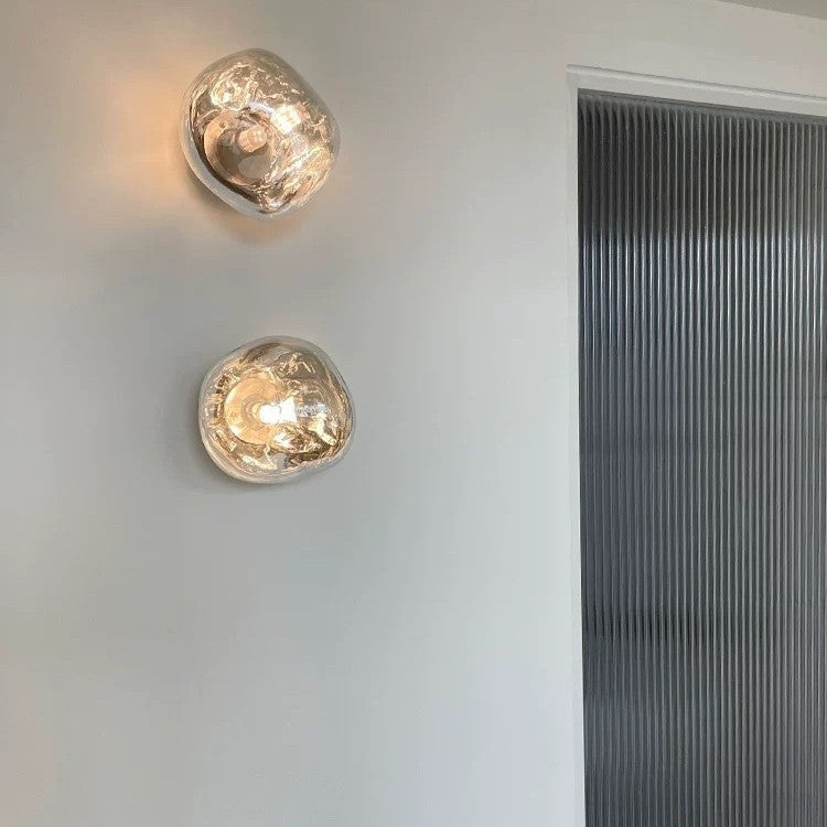 Scandinavian Lava Glass Wall Lamp – Nordic Art Glass Wall Sconce for Living Room