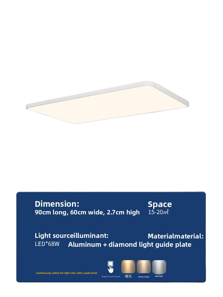 Ultra-Thin Smart LED Ceiling Lamp – Dimmable Remote Control Flush Mount Light