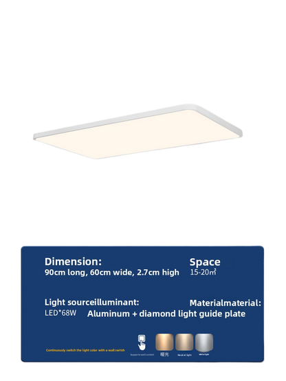 Ultra-Thin Smart LED Ceiling Lamp – Dimmable Remote Control Flush Mount Light
