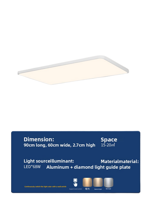 Ultra-Thin Smart LED Ceiling Lamp – Dimmable Remote Control Flush Mount Light