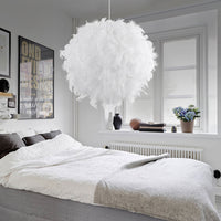 Feather Ball Chandelier – Elegant Spherical Hanging Light for Bedroom & Entryway
