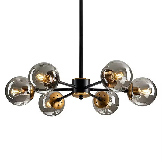 Scandinavian Glass Globe Chandelier – Multi-Ball Ceiling Light for Dining Room