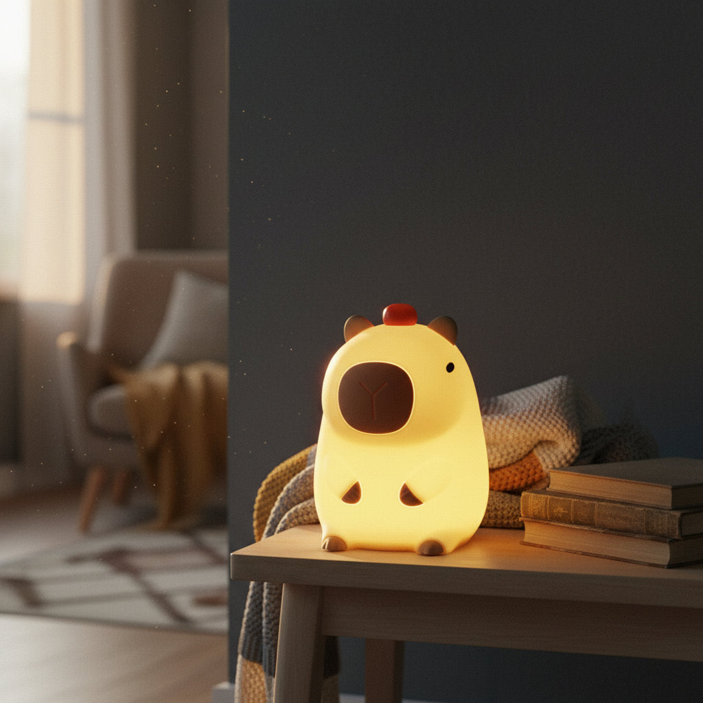 Capybara Silicone Night Light – Cute Animal LED Lamp for Kids Bedroom