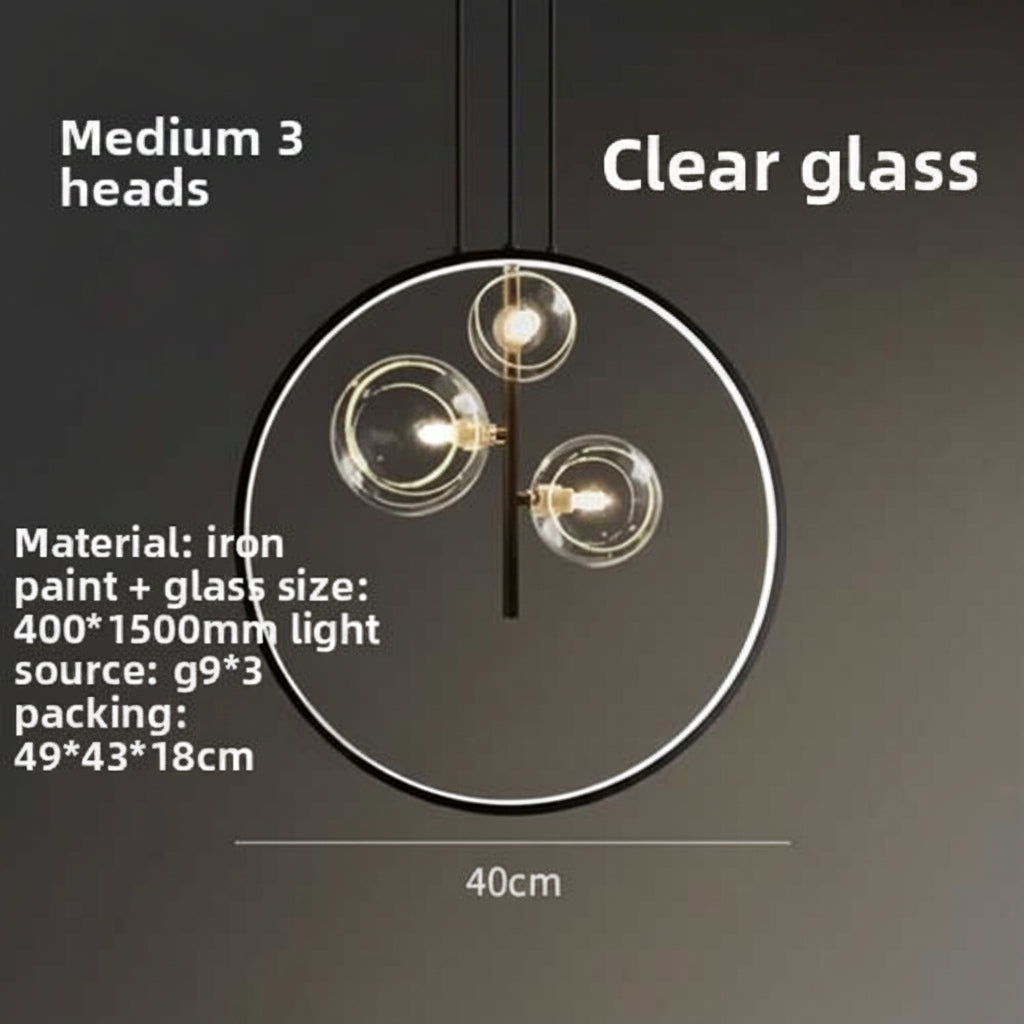 Nordic Iron Bubble Chandelier – Modern Glass Ball Cluster Ceiling Light