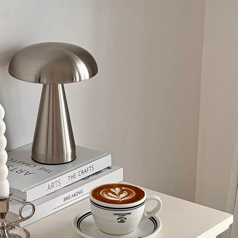 Mushroom Touch Table Lamp – Danish Minimalist LED Bedside Lamp with Dimmer