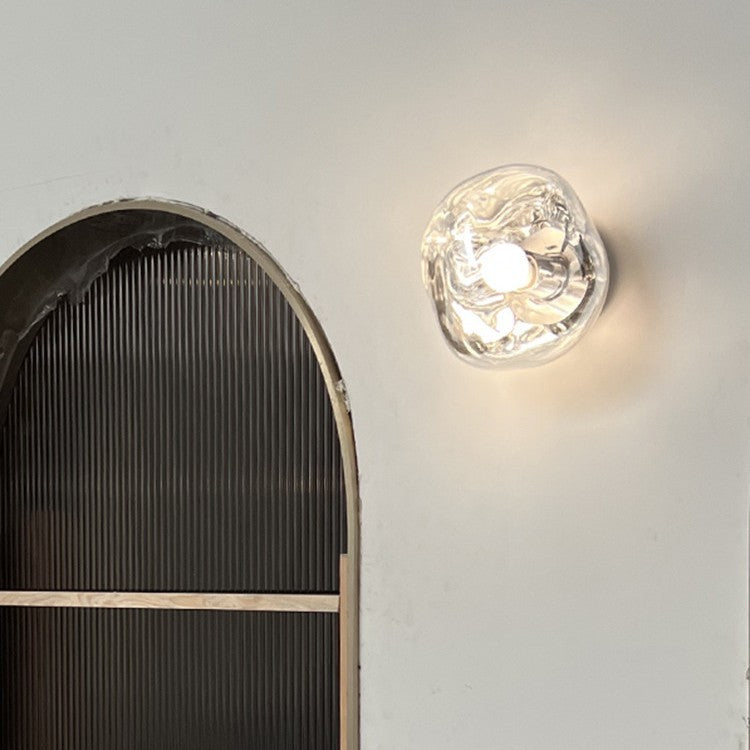 Scandinavian Lava Glass Wall Lamp – Nordic Art Glass Wall Sconce for Living Room