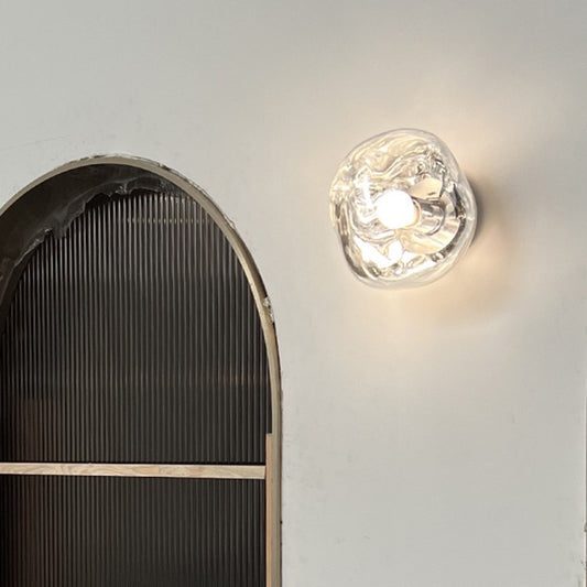Scandinavian Lava Glass Wall Lamp – Nordic Art Glass Wall Sconce for Living Room