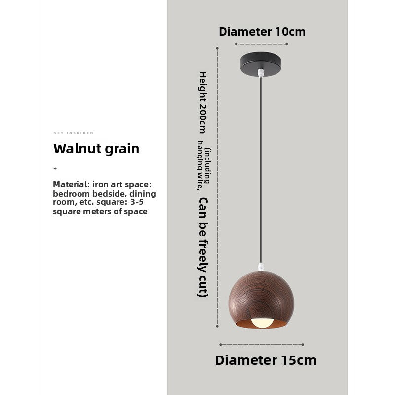 Minimalist Wood Grain Pendant Light