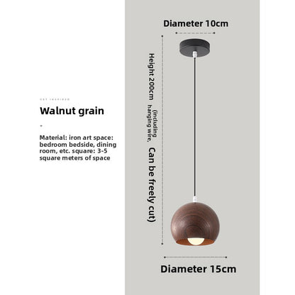 Minimalist Wood Grain Pendant Light