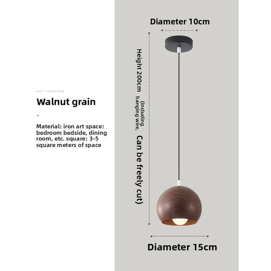 Minimalist Wood Grain Pendant Light