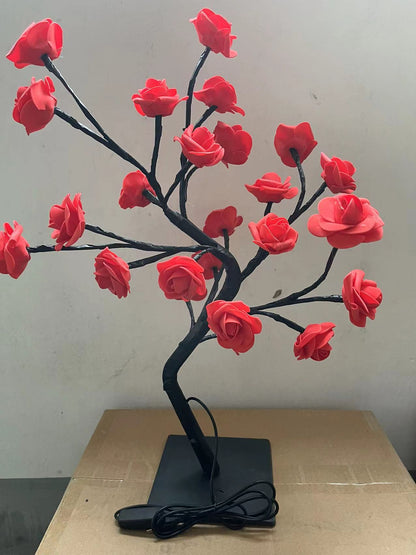Artificial Rose Tree Night Light – LED Floral Decorative Lamp for Bedroom