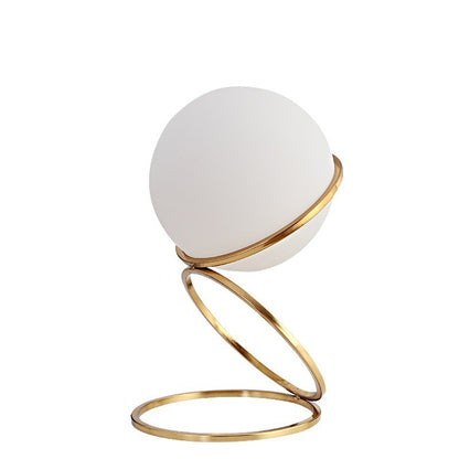 Globe Metal Spiral Table Lamp – Modern Decorative Bedside Lamp for Living Room
