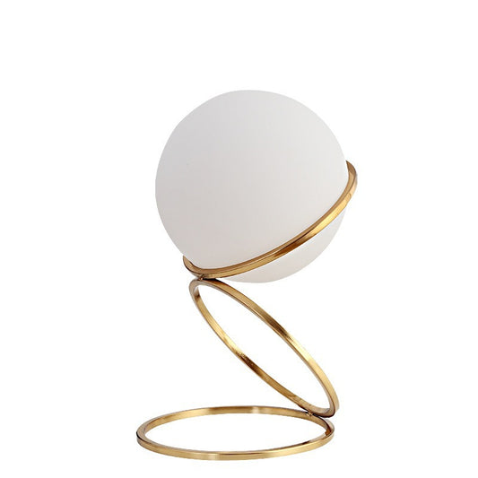 Globe Metal Spiral Table Lamp – Modern Decorative Bedside Lamp for Living Room