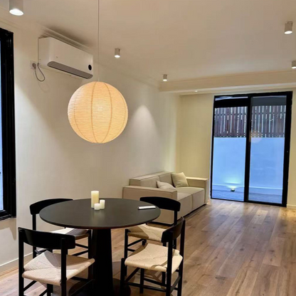 Akari Washi Paper Pendant Light – Japanese Lantern Hanging Lamp for Dining Room