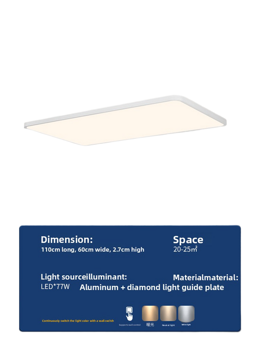 Ultra-Thin Smart LED Ceiling Lamp – Dimmable Remote Control Flush Mount Light