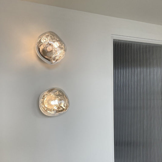 Scandinavian Lava Glass Wall Lamp – Nordic Art Glass Wall Sconce for Living Room