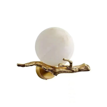Wabi-Sabi Natural Marble Wall Sconce – Japanese Minimalist Stone Wall Light