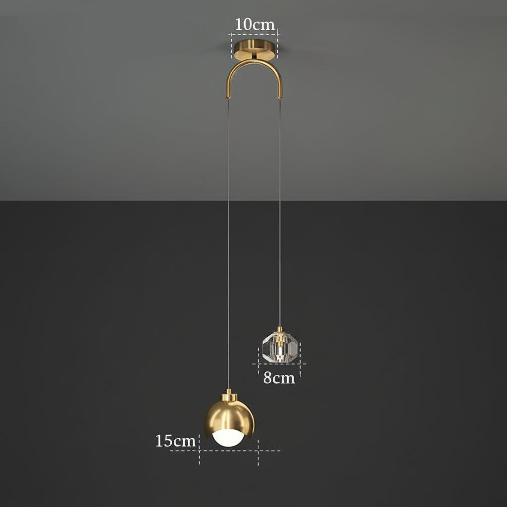 Modern Design Crystal Lampshade Bedside Pendant Lights – Luxury LED Lights for Bedroom & Living Room