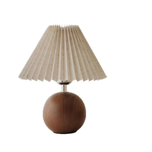 Scandinavian Pleated Fabric Table Lamp – Nordic Pleated Shade Bedside Lamp