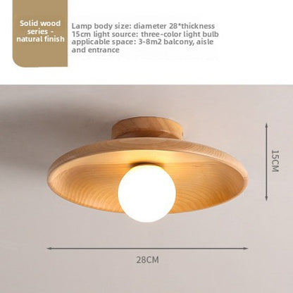 Japanese Wood Ceiling Light Fixture – Zen Style Flush Mount Lamp for Living Room