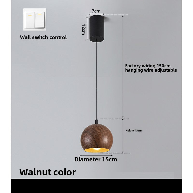 Minimalist Wood Grain Pendant Light