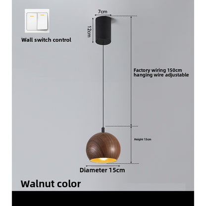 Minimalist Wood Grain Pendant Light