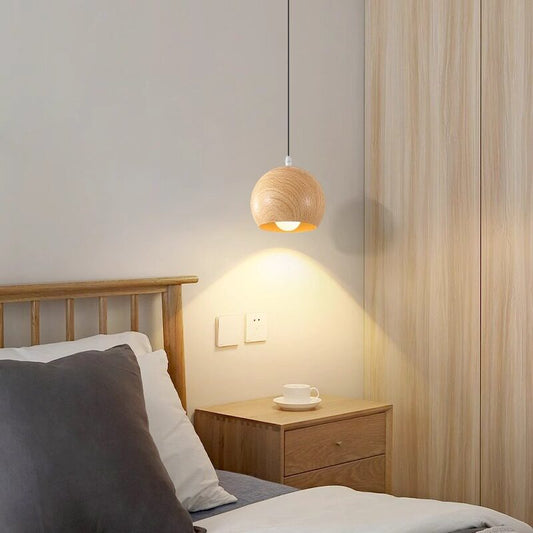 Minimalist Wood Grain Pendant Light