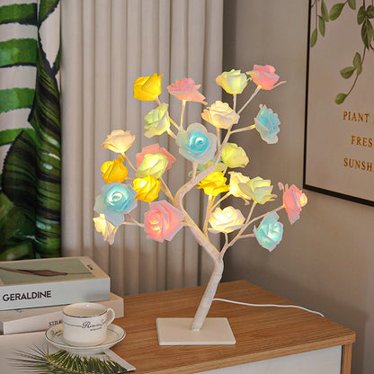 Artificial Rose Tree Night Light – LED Floral Decorative Lamp for Bedroom