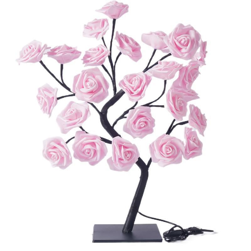Artificial Rose Tree Night Light – LED Floral Decorative Lamp for Bedroom