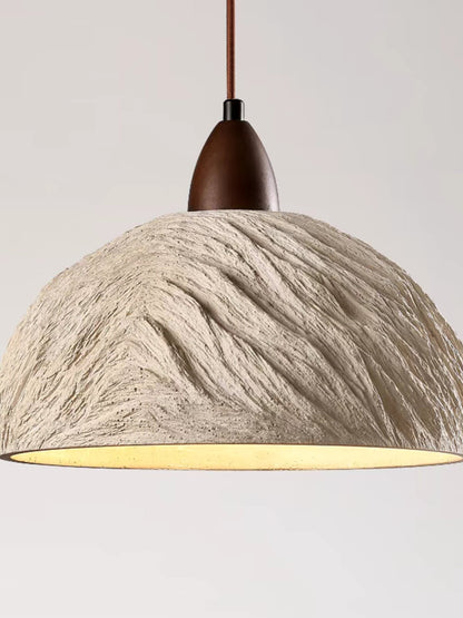 Cement and Wood Pendant Lamp – Industrial Retro Hanging Light for Kitchen Island or Dining Table