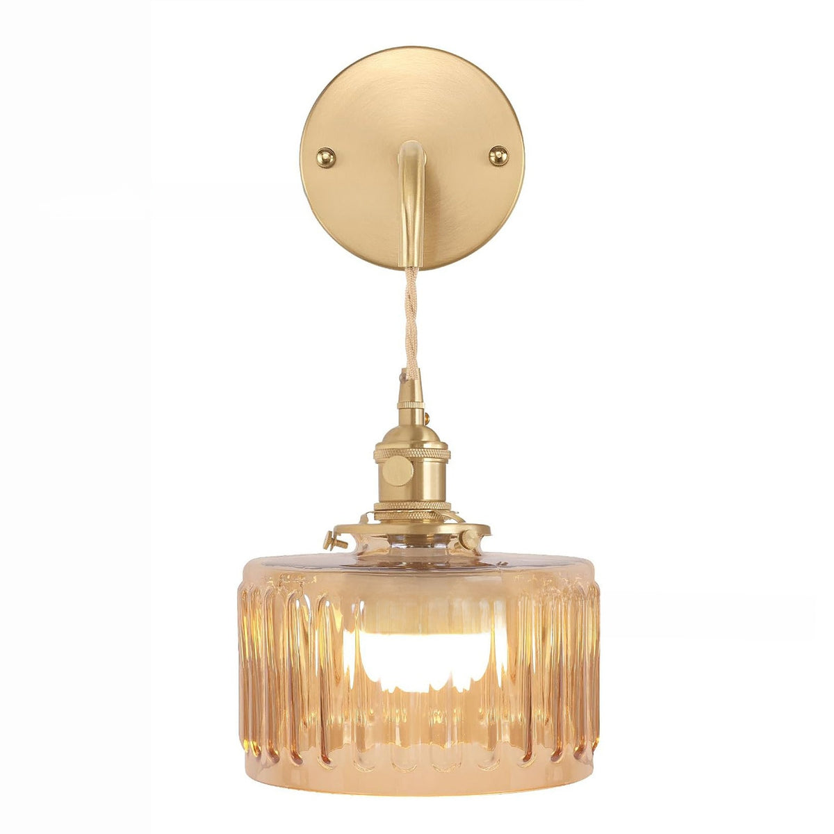 Vintage Japanese Kinshi Wall Sconce – Antique Brass Wall Light for Bedroom