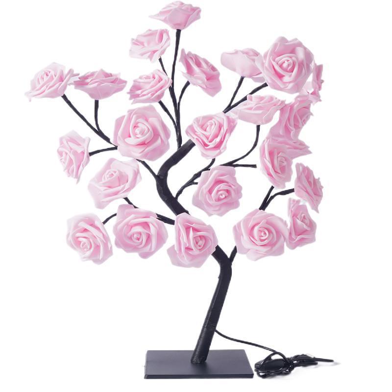 Artificial Rose Tree Night Light – LED Floral Decorative Lamp for Bedroom