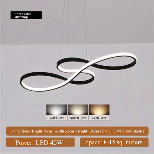 Curved Lines Metal Pendant Light – Modern Elegant Hanging Lamp for Kitchen Island