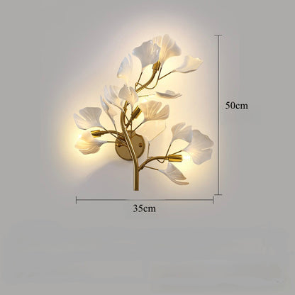 Ginkgo Leaf Wall Sconce – Minimalist Decorative Indoor Wall Light for Living Room