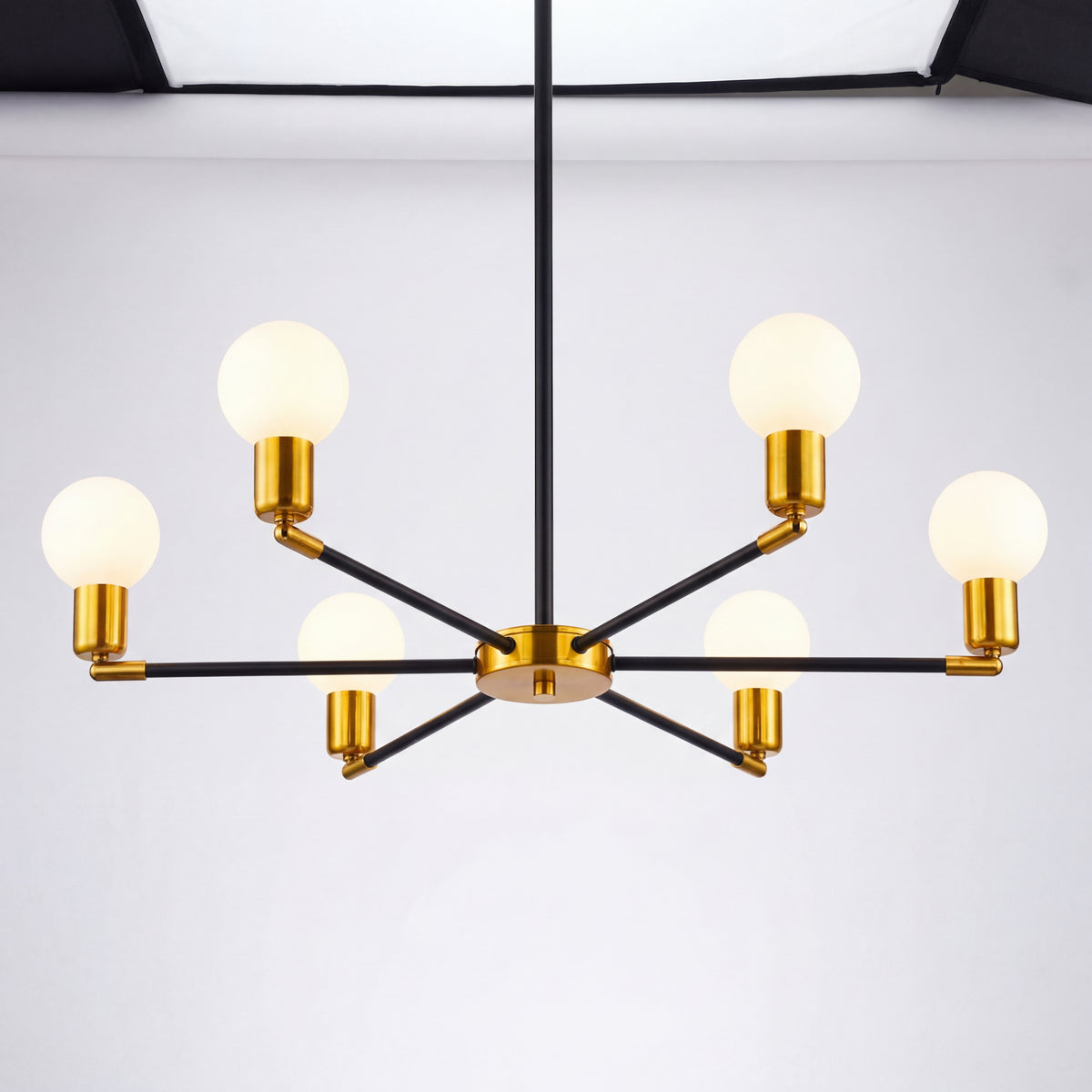 Sputnik Chandelier Mid-Century Modern – Starburst Ceiling Light for Living Room