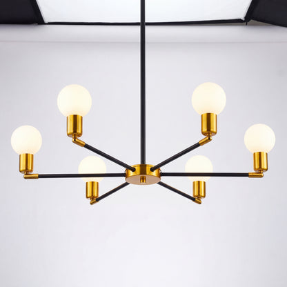 Sputnik Chandelier Mid-Century Modern – Starburst Ceiling Light for Living Room
