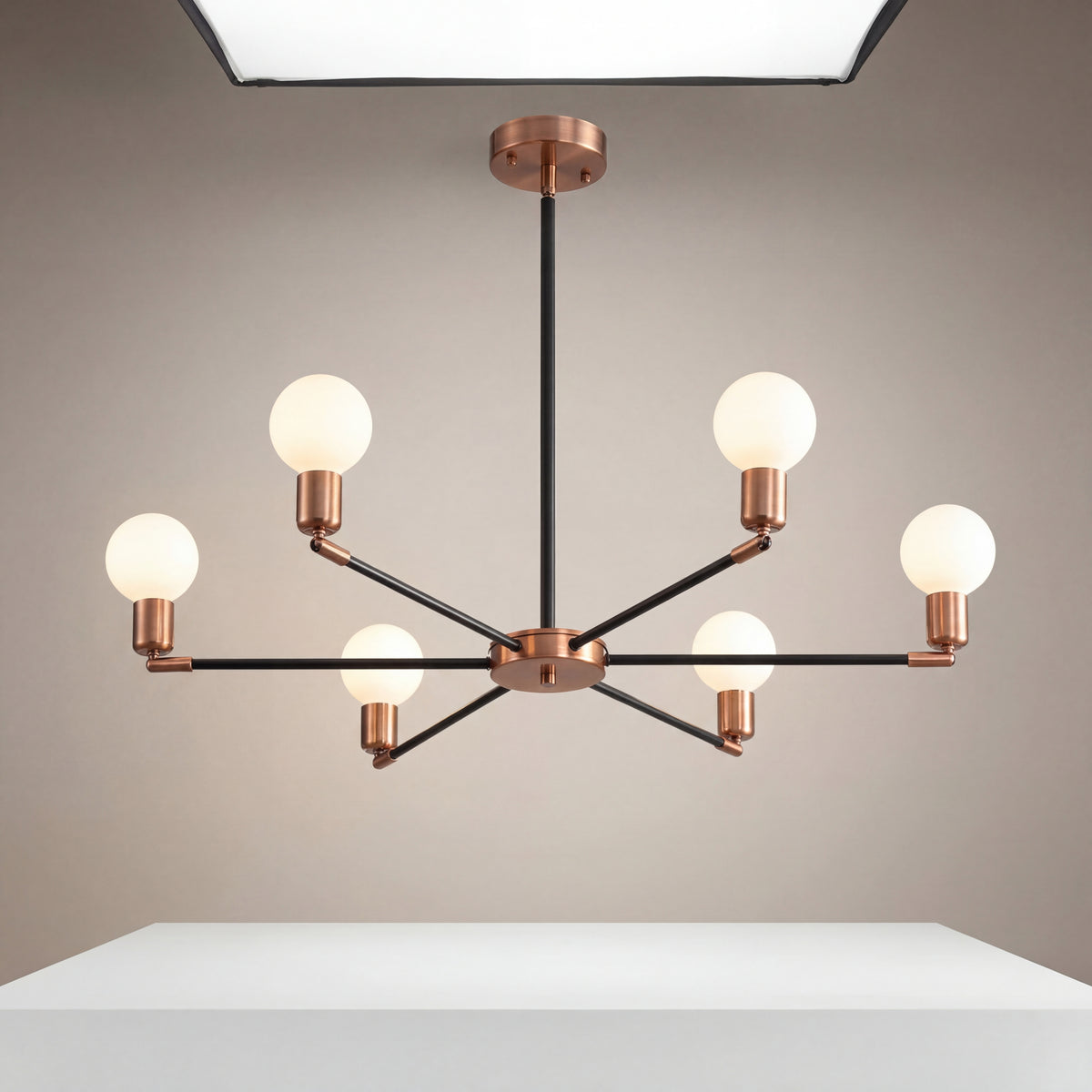 Sputnik Chandelier Mid-Century Modern – Starburst Ceiling Light for Living Room