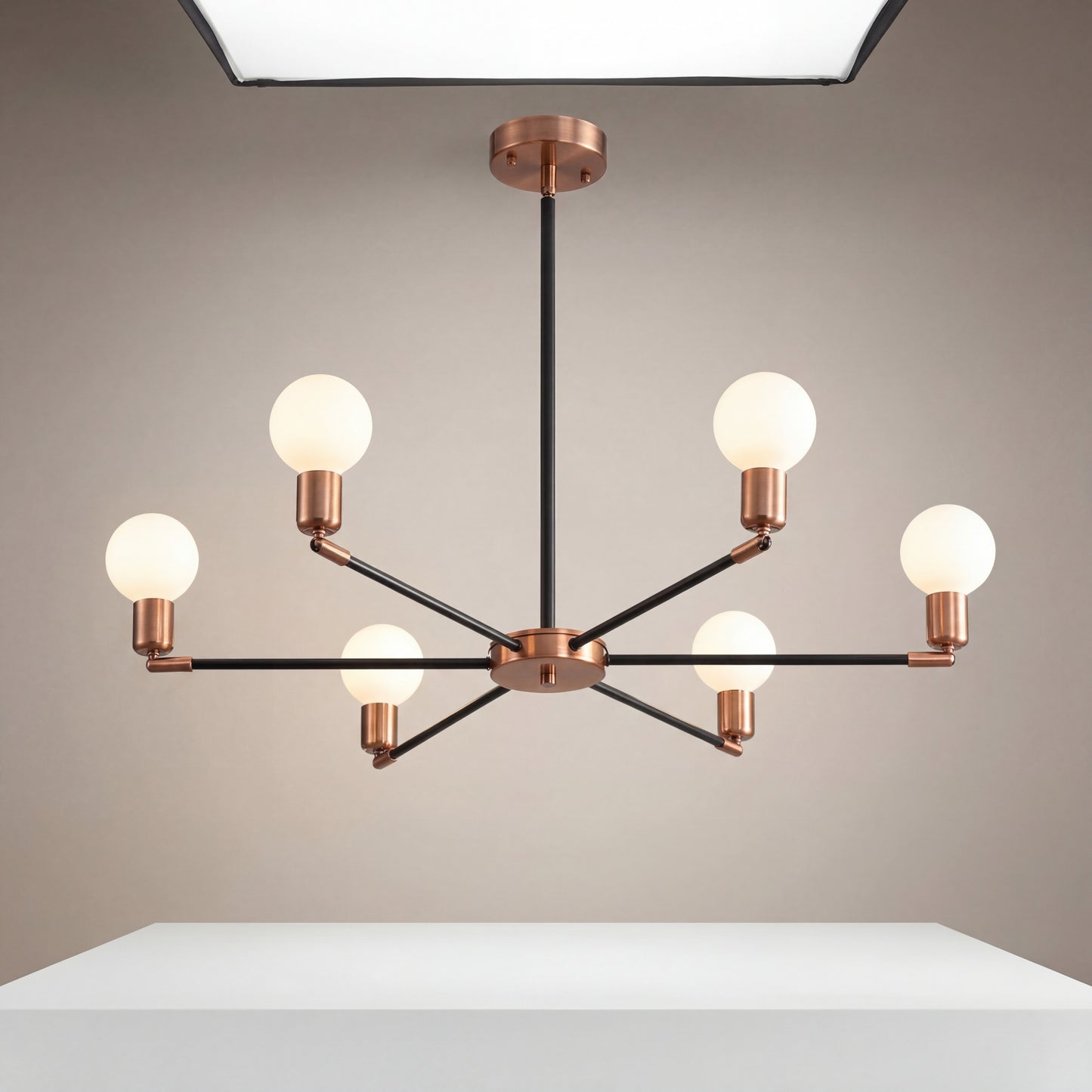 Sputnik Chandelier Mid-Century Modern – Starburst Ceiling Light for Living Room