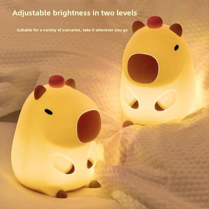 Capybara Silicone Night Light – Cute Animal LED Lamp for Kids Bedroom