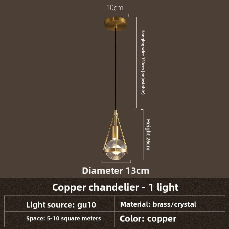 Nordic Crystal Pendant Light – Scandinavian Hanging Lamp for Dining Room