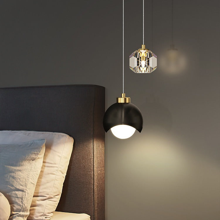 Modern Design Crystal Lampshade Bedside Pendant Lights – Luxury LED Lights for Bedroom & Living Room