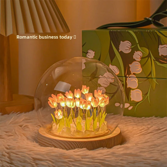 Tulip Flower Pot Night Light – Colorful LED Ambient Lamp for Bedroom & Living Room