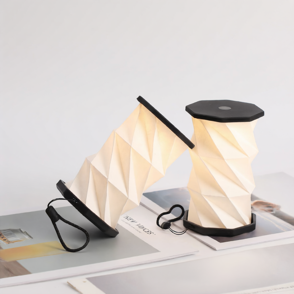 Hexagon Twist Table Lamp – Ginkgo Mini LED Bedside Lamp for Bedroom