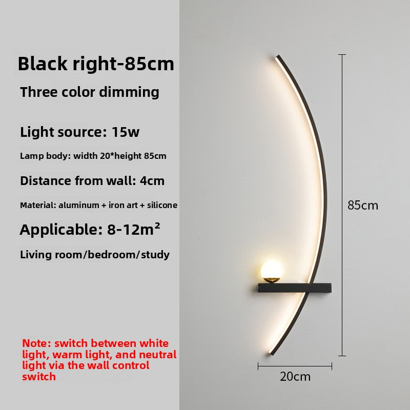 Crescent Moon LED Wall Lamp – Modern Bedroom Wall Sconce with Adjustable Arm